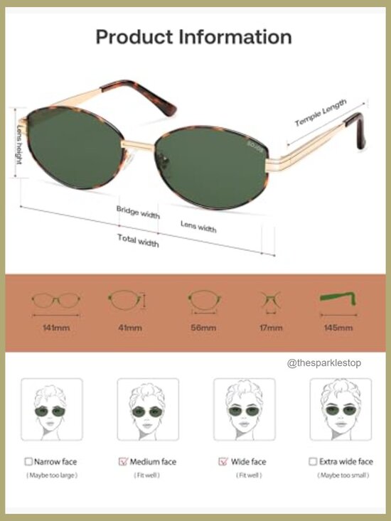 Trendy Oval Round Polarized Sunglasses with Metal Frames
